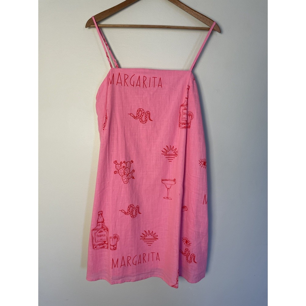 NWT Billy J Bethani Pink/ Red Mini Dress. Size XXL. 100% Cotton. Lined. Sundress